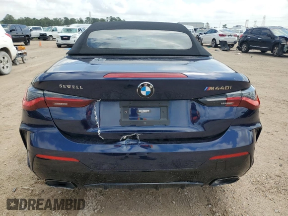 2023 BMW 4 Series M440i with VIN WBA53AT03PCL15153, listed as a Copart auction lot 49828855 with 7,354 mi miles and Salvage Title. Bid and sale history available at DreamBid. Image 6.