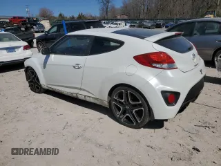2015 Hyundai Veloster Turbo with VIN KMHTC6AE9FU222633, listed as a Copart auction lot 47554255 with 83,296 mi miles and Salvage title. Bid and sale history available at DreamBid. Image 2.