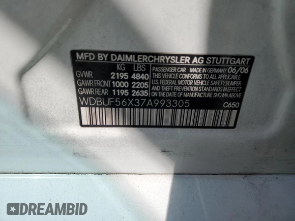2007 Mercedes-Benz E 350 z VIN WDBUF56X37A993305, wystawiony jako Copart lot #53154775 z przebiegiem 200 255 mil mil oraz Szkoda całkowita • Salvage title. Historia ofert i sprzedaży dostępna na DreamBid. Obrazek 12.