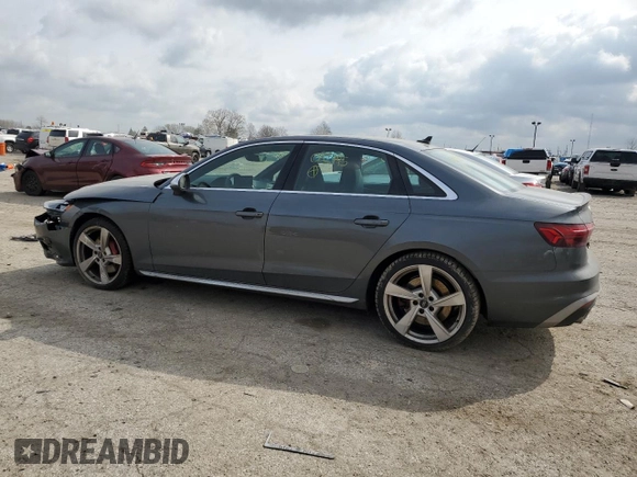 2023 Audi S4 Premium Plus z VIN WAUB4AF43PA081445, wystawiony jako Copart lot #50074204 z przebiegiem 9 237 mil mil oraz . Historia ofert i sprzedaży dostępna na DreamBid. Obrazek 2.