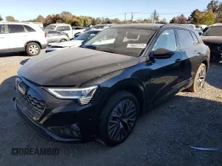 2024 Audi Q8 e-tron Premium Plus z VIN WA15AAGE0RB015202, wystawiony jako Copart lot #76622724 z przebiegiem 10 455 mil mil oraz Szkoda całkowita • Salvage title. Historia ofert i sprzedaży dostępna na DreamBid. Obrazek 1.