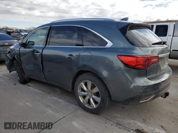2014 Acura MDX Advance with VIN 5FRYD4H83EB029881, listed as a Copart auction lot 47689435 with 97,184 mi miles and Salvage Title. Bid and sale history available at DreamBid. Image 2.