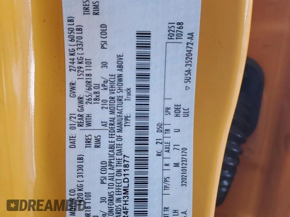 2021 Ford Ranger XL z VIN 1FTER4FH3MLD11877, wystawiony jako Copart lot #56685675 z przebiegiem 69 598 mil mil oraz Szkoda całkowita • Salvage title. Historia ofert i sprzedaży dostępna na DreamBid. Obrazek 12.