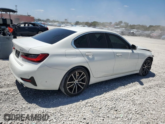 2019 BMW 3 Series 330i with VIN 3MW5R1J56K8A04250, listed as a Copart auction lot 53336355 with 105,543 mi miles and Salvage Title. Bid and sale history available at carsss.com. Image 3.
