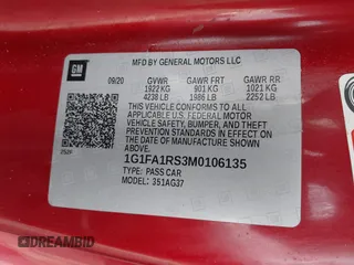 2021 Chevrolet Camaro 1LT с VIN 1G1FA1RS3M0106135, выставлен на аукционе IAAI как лот 40971248 с пробегом 72 095 миль миль и . История ставок и продаж доступна на DreamBid. Изображение 9.