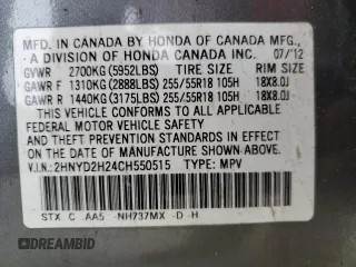 2012 Acura MDX z VIN 2HNYD2H24CH550515, wystawiony jako Copart lot #56921005 z przebiegiem 159 650 mil mil oraz Szkoda całkowita • Salvage title. Historia ofert i sprzedaży dostępna na DreamBid. Obrazek 13.