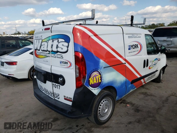 2020 Ram ProMaster City Cargo Tradesman with VIN ZFBHRFAB8L6R58657, listed as a Copart auction lot 67158762 with 42,601 mi miles and . Bid and sale history available at DreamBid. Image 3.
