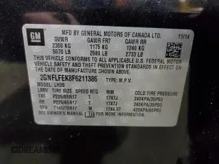 2015 Chevrolet Equinox LT z VIN 2GNFLFEK8F6211386, wystawiony jako Copart lot #46601565 z przebiegiem 95 705 mil mil oraz Czysty tytuł • Clean title. Historia ofert i sprzedaży dostępna na DreamBid. Obrazek 13.