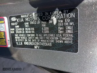 2017 Kia Soul with VIN KNDJN2A28H7495648, listed as a IAAI auction lot 41762986 with 83,968 mi miles. Bid and sale history available at carsss.com. Image 9.