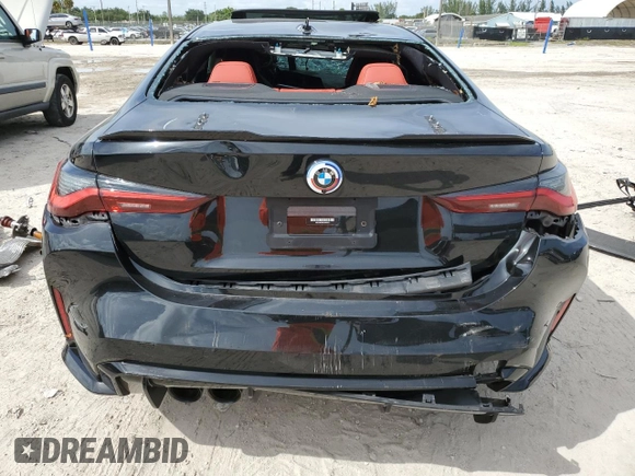 2023 BMW M4 Competition with VIN WBS33AZ03PCM43953, listed as a Copart auction lot 70176304 with 0 mi miles and Salvage Title. Bid and sale history available at carsss.com. Image 6.