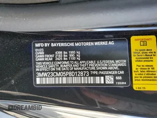 2023 BMW 2 Series 230i with VIN 3MW23CM05P8D12873, listed as a Copart auction lot 71322464 with 24,454 mi miles and Salvage Title. Bid and sale history available at carsss.com. Image 14.