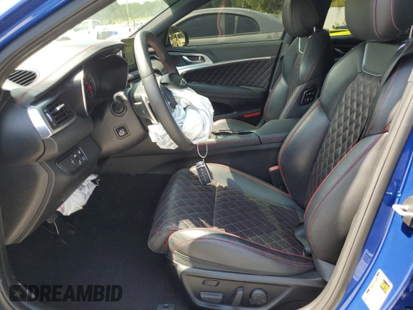 2020 Genesis G70 3.3T with VIN KMTG34LE7LU058061, listed as a Copart auction lot 57534815 with 76,885 mi miles and Salvage title. Bid and sale history available at DreamBid. Image 7.