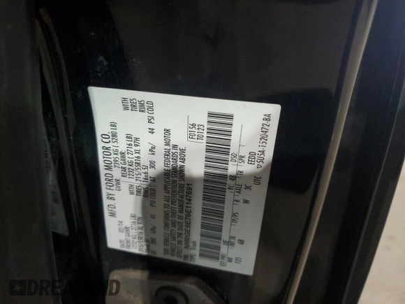 2014 Ford Transit Connect XL with VIN NM0GE9E76E1147691, listed as a Copart auction lot 42031075 with 43,106 mi miles and Clean title. Bid and sale history available at DreamBid. Image 13.
