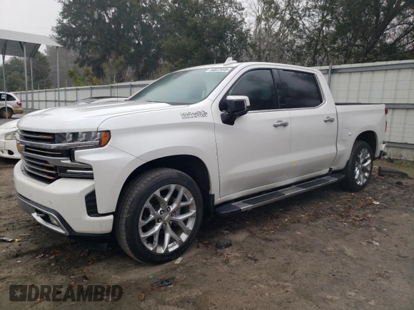 2019 Chevrolet Silverado 1500 High Country with VIN 3GCUYHEL7KG291171, listed as a Copart auction lot 44822445 with 0 mi miles and Salvage Title. Bid and sale history available at carsss.com. Image 1.