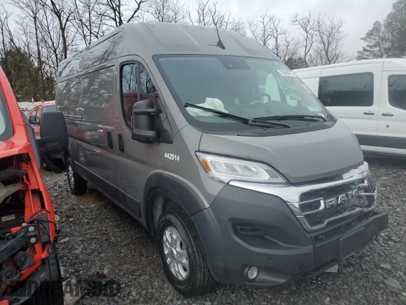 2024 Ram ProMaster Cargo Tradesman with VIN 3C6LRVDG3RE102914, listed as a Copart auction lot 50355075 with 16,328 mi miles and Salvage Title. Bid and sale history available at DreamBid. Image 4.