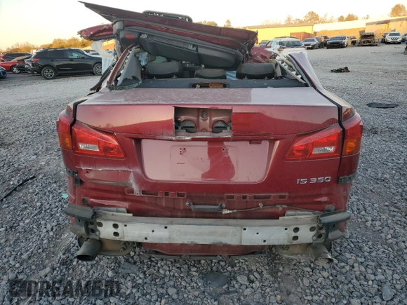 2006 Lexus IS 350 with VIN JTHBE262665006569, listed as a Copart auction lot 81945324 with Not provided miles and Salvage title. Bid and sale history available at DreamBid. Image 6.