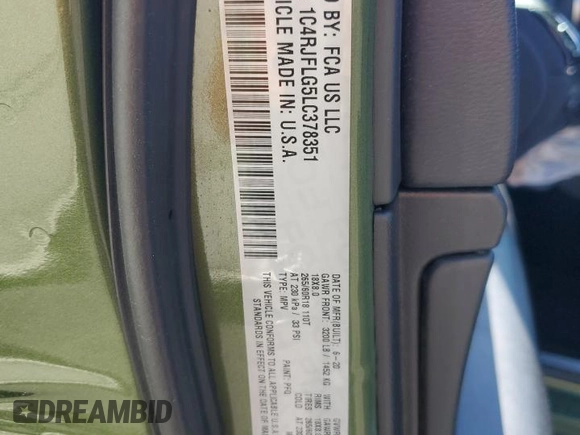 2020 Jeep Grand Cherokee Trailhawk z VIN 1C4RJFLG5LC378351, wystawiony jako Copart lot #64260415 z przebiegiem 53 762 mil mil oraz Szkoda całkowita • Salvage title. Historia ofert i sprzedaży dostępna na DreamBid. Obrazek 13.