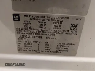 2019 Buick Envision Essence with VIN LRBFXCSA1KD033015, listed as a IAAI auction lot 41889135 with 43,417 mi miles and . Bid and sale history available at carsss.com. Image 9.