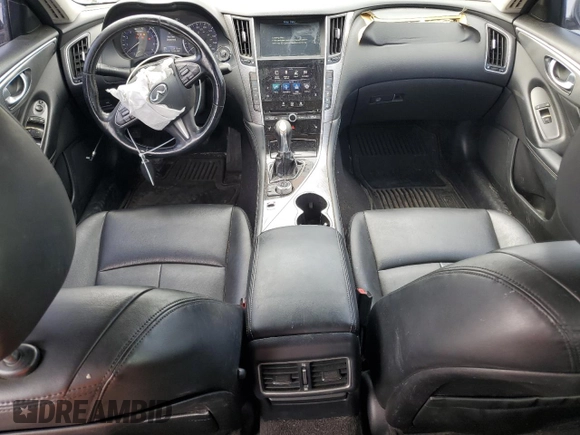 2014 Infiniti Q50 Premium with VIN JN1BV7ARXEM687233, listed as a Copart auction lot 58828595 with 122,813 mi miles and Salvage title. Bid and sale history available at DreamBid. Image 8.