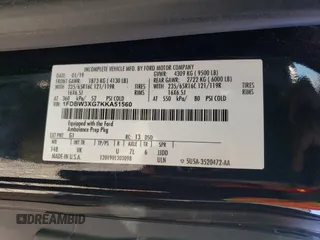 2019 Ford Transit with VIN 1FDBW3XG7KKA51560, listed as a Copart auction lot 76454914 with Not Provided miles and Salvage Title. Bid and sale history available at DreamBid. Image 14.