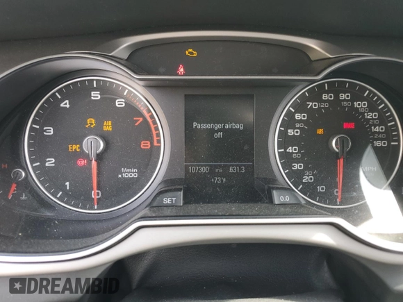 2014 Audi A4 2.0T Premium Plus with VIN WAUHFAFL3EA143726, listed as a Copart auction lot 48666155 with 107,300 mi miles and Salvage Title. Bid and sale history available at carsss.com. Image 9.
