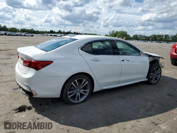 2020 Acura TLX Technology with VIN 19UUB2F45LA002554, listed as a Copart auction lot 56030465 with 62,330 mi miles and Salvage title. Bid and sale history available at DreamBid. Image 3.