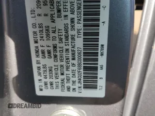 2011 Acura TSX with VIN JH4CU2F68BC000627, listed as a Copart auction lot 62709615 with 126,238 mi miles and Salvage title. Bid and sale history available at DreamBid. Image 13.
