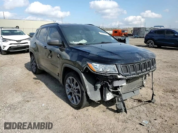 2021 Jeep Compass 80th Anniversary with VIN 3C4NJCEB3MT553247, listed as a Copart auction lot 44465515 with 90,627 mi miles and Salvage Title. Bid and sale history available at carsss.com. Image 10.