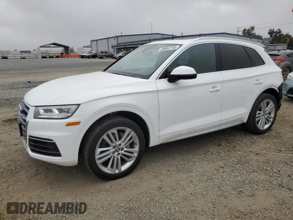 2019 Audi Q5 Premium Plus z VIN WA1BNAFY8K2062549, wystawiony jako Copart lot #58853745 z przebiegiem 57 502 mil mil oraz Szkoda całkowita • Salvage title. Historia ofert i sprzedaży dostępna na DreamBid. Obrazek 1.