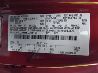 2015 Lincoln MKC z VIN 5LMTJ2AH1FUJ05103, wystawiony jako IAAI lot #41762024 z przebiegiem 58 275 mil mil oraz . Historia ofert i sprzedaży dostępna na DreamBid. Obrazek 9.