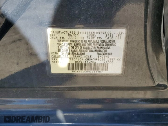 2009 Nissan Sentra S FE+ с VIN 3N1AB61E09L685907, выставлен на аукционе Copart как лот 47759005 с пробегом 161 048 миль миль и На запчасти • Non repairable. История ставок и продаж доступна на DreamBid. Изображение 13.