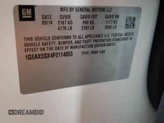 2015 Cadillac CTS Luxury AWD with VIN 1G6AX5SX4F0114053, listed as a Copart auction lot 45485935 with 61,272 mi miles and Salvage title. Bid and sale history available at DreamBid. Image 12.