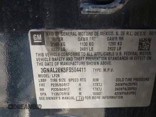 2015 Chevrolet Captiva Sport LS with VIN 3GNAL2EK5FS504411, listed as a IAAI auction lot 41718728 with 72,474 mi miles. Bid and sale history available at carsss.com. Image 9.
