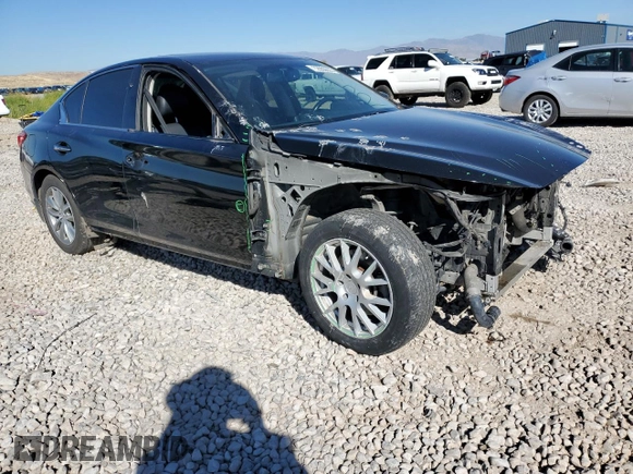 2017 Infiniti Q50 2.0t Premium with VIN JN1CV7AR0HM682499, listed as a Copart auction lot 72055093 with 95,130 mi miles and Salvage Title. Bid and sale history available at carsss.com. Image 4.