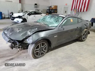 2019 Ford Mustang GT with VIN 1FA6P8CF3K5173835, listed as a Copart auction lot 56411435 with 57,162 mi miles and Salvage title. Bid and sale history available at DreamBid. Image 1.
