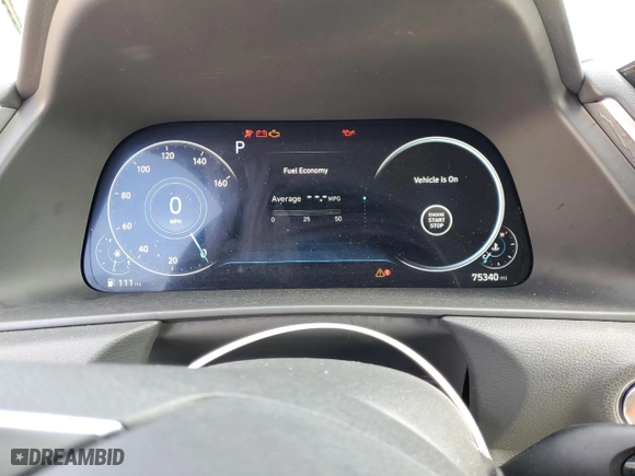 2020 Hyundai Sonata SEL with VIN 5NPEF4JA0LH027077, listed as a Copart auction lot 45607045 with 75,340 mi miles and Salvage Title. Bid and sale history available at carsss.com. Image 9.