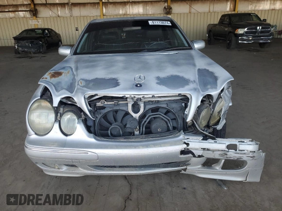 2001 Mercedes-Benz E-Class with VIN WDBJF70J51B167821, listed as a Copart auction lot 81113074 with 203,608 mi miles and Salvage Title. Bid and sale history available at carsss.com. Image 5.