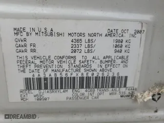 2008 Mitsubishi Galant ES with VIN 4A3AB56FX8E026236, listed as a Copart auction lot 74482434 with 150,975 mi miles and Salvage Title. Bid and sale history available at carsss.com. Image 13.