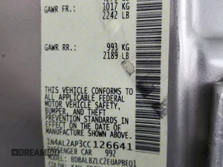 2012 Nissan Altima 2.5 SL with VIN 1N4AL2AP3CC126641, listed as a Copart auction lot 53520285 with 0 mi miles and Salvage Title. Bid and sale history available at carsss.com. Image 13.
