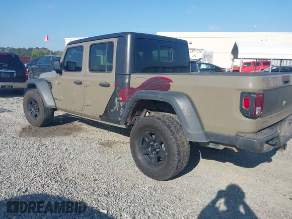 2020 Jeep Gladiator Sport S with VIN 1C6HJTAG0LL216406, listed as a IAAI auction lot 41991629 with 180,125 mi miles and . Bid and sale history available at DreamBid. Image 3.