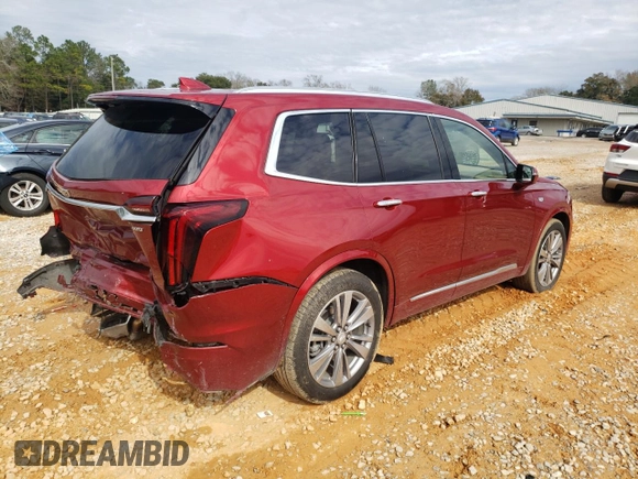2023 Cadillac XT6 Premium Luxury with VIN 1GYKPERS0PZ179033, listed as a Copart auction lot 42853465 with 26,321 mi miles and Salvage Title. Bid and sale history available at DreamBid. Image 3.