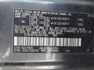 2020 Toyota RAV4 LE with VIN 2T3H1RFV3LC074165, listed as a IAAI auction lot 41679386 with 89,198 mi miles. Bid and sale history available at carsss.com. Image 9.