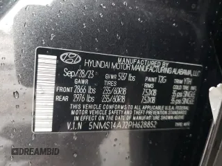 2023 Hyundai Santa Fe SE with VIN 5NMS14AJ2PH628852, listed as a Copart auction lot 49631325 with 14,804 mi miles and Salvage title. Bid and sale history available at DreamBid. Image 16.
