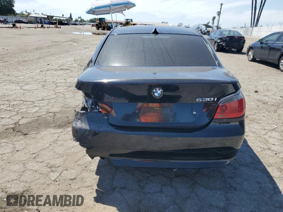2006 BMW 5 Series 530i with VIN WBANE73556CM36242, listed as a Copart auction lot 52580755 with 162,065 mi miles and Salvage Title. Bid and sale history available at carsss.com. Image 6.