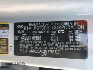 2021 Kia Soul S with VIN KNDJ23AU8M7763317, listed as a Copart auction lot 52395655 with 35,395 mi miles and Salvage Title. Bid and sale history available at carsss.com. Image 12.