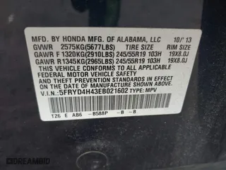 2014 Acura MDX Tech Pkg with VIN 5FRYD4H43EB021602, listed as a IAAI auction lot 41705215 with 140,767 mi miles. Bid and sale history available at carsss.com. Image 9.