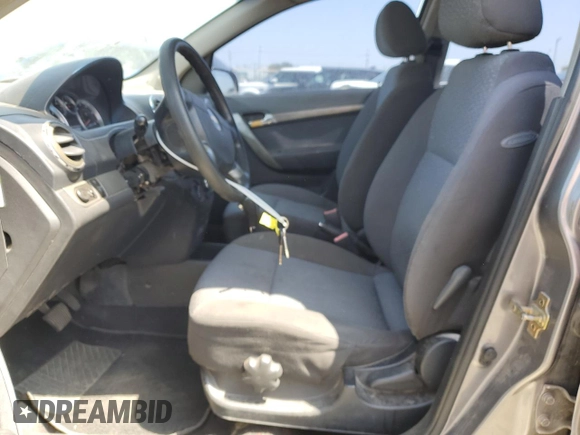 2007 Chevrolet Aveo LT with VIN KL1TG56607B053675, listed as a Copart auction lot 58504415 with 214,019 mi miles and Salvage title. Bid and sale history available at DreamBid. Image 7.