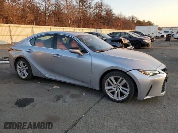 2021 Lexus IS with VIN JTHC81F24M5043624, listed as a Copart auction lot 89098095 with 23,371 mi miles and Salvage Title. Bid and sale history available at carsss.com. Image 4.