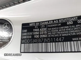 2018 Mercedes-Benz CLA 250 with VIN WDDSJ4EB7JN511447, listed as a IAAI auction lot 42227282 with 110,155 mi miles and . Bid and sale history available at DreamBid. Image 9.