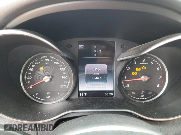 2016 Mercedes-Benz C 300 with VIN WDDWF4JB1GR166264, listed as a Copart auction lot 57411775 with 72,401 mi miles and Salvage title. Bid and sale history available at DreamBid. Image 9.